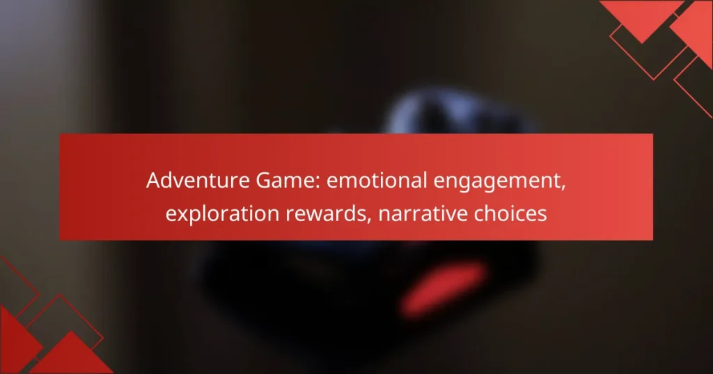 Adventure Game: emotional engagement, exploration rewards, narrative choices