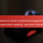 Adventure Game: emotional engagement, exploration rewards, narrative choices