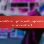 Board Game: upfront costs, expansions, social investment