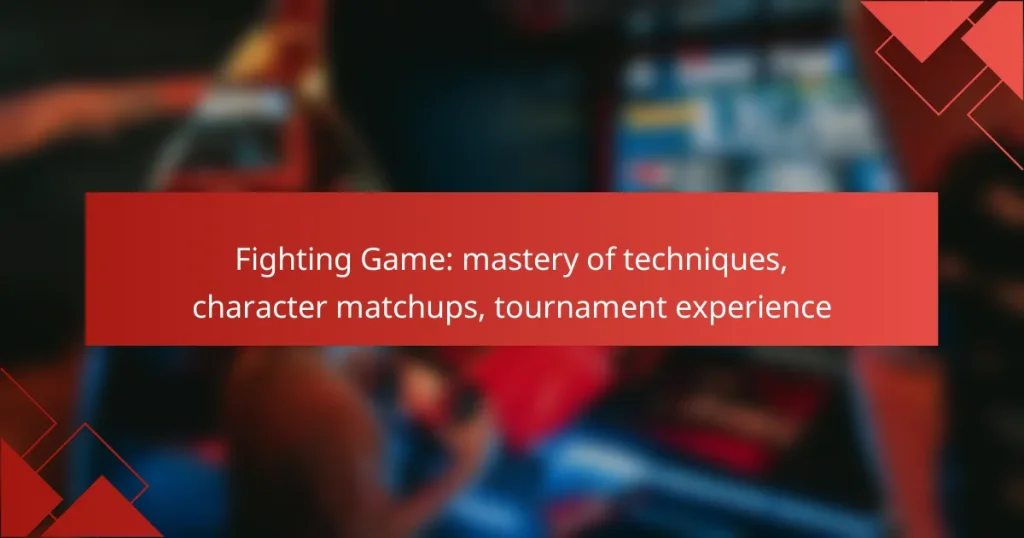 Fighting Game: mastery of techniques, character matchups, tournament experience