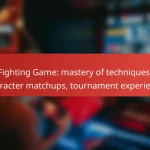 Fighting Game: mastery of techniques, character matchups, tournament experience