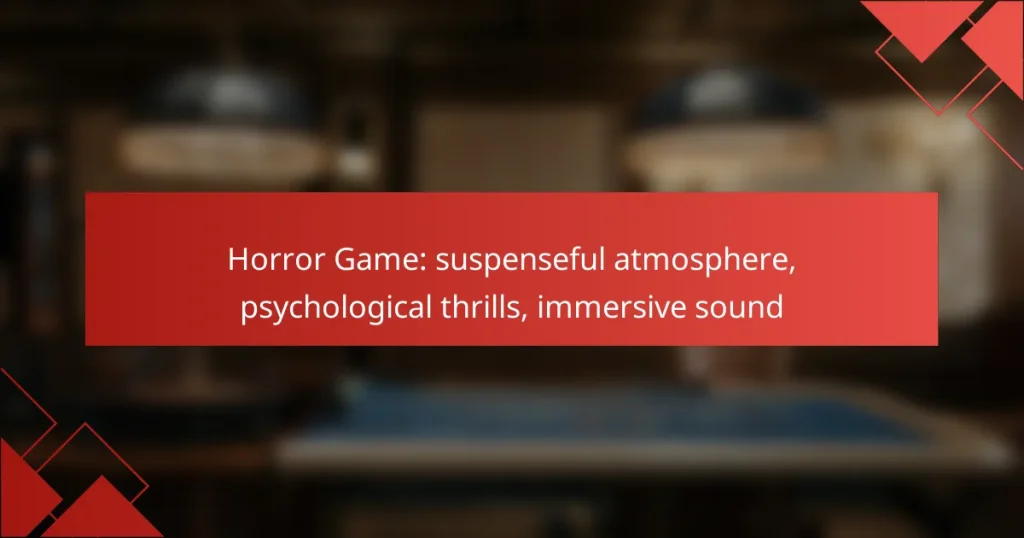 Horror Game: suspenseful atmosphere, psychological thrills, immersive sound