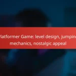 Platformer Game: level design, jumping mechanics, nostalgic appeal