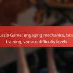 Puzzle Game: engaging mechanics, brain training, various difficulty levels