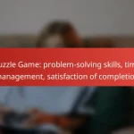 Puzzle Game: problem-solving skills, time management, satisfaction of completion