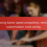 Racing Game: speed competition, vehicle customization, track variety