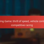Racing Game: thrill of speed, vehicle control, competitive racing