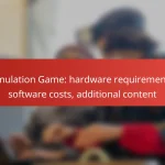 Simulation Game: hardware requirements, software costs, additional content