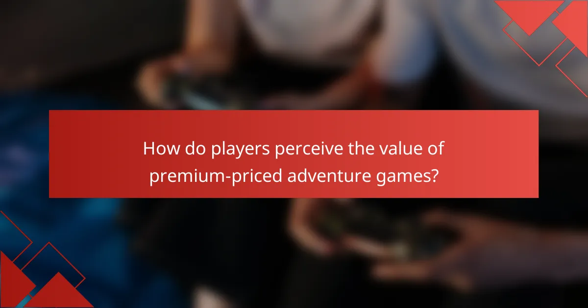 How do players perceive the value of premium-priced adventure games?
