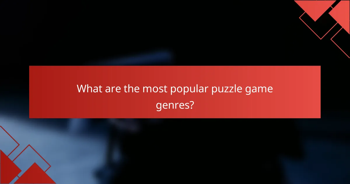 What are the most popular puzzle game genres?