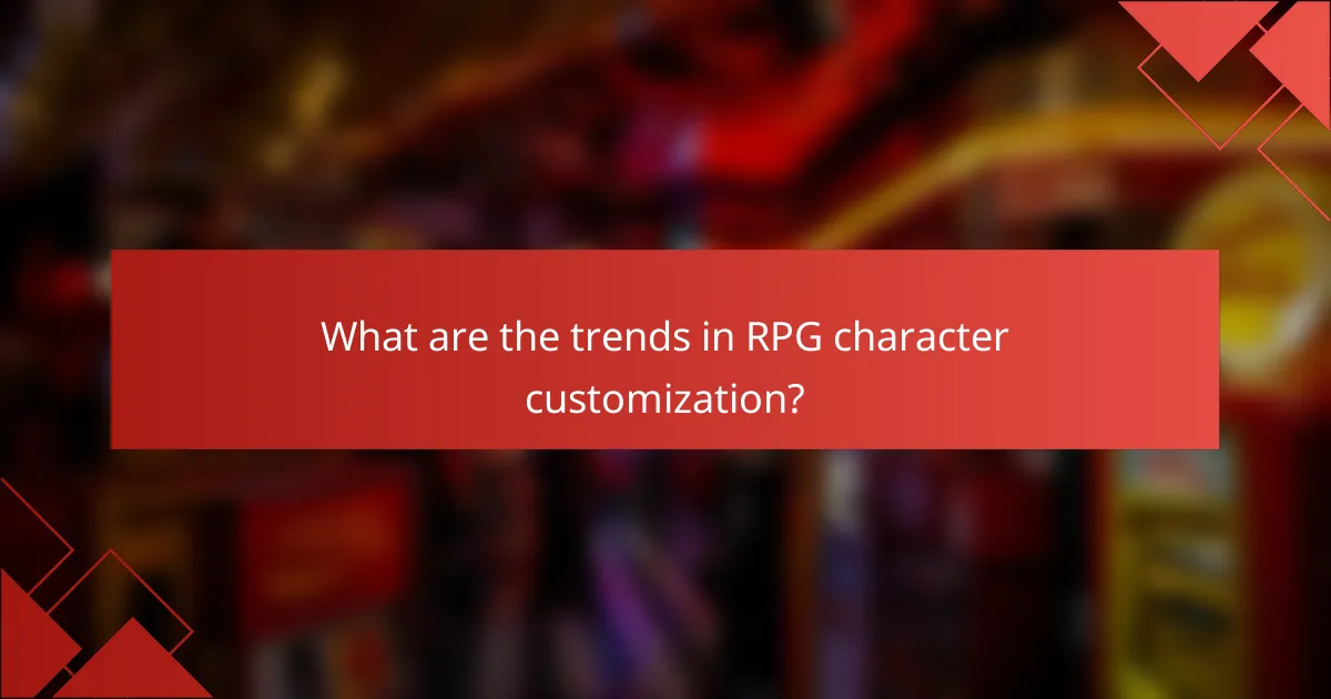 What are the trends in RPG character customization?